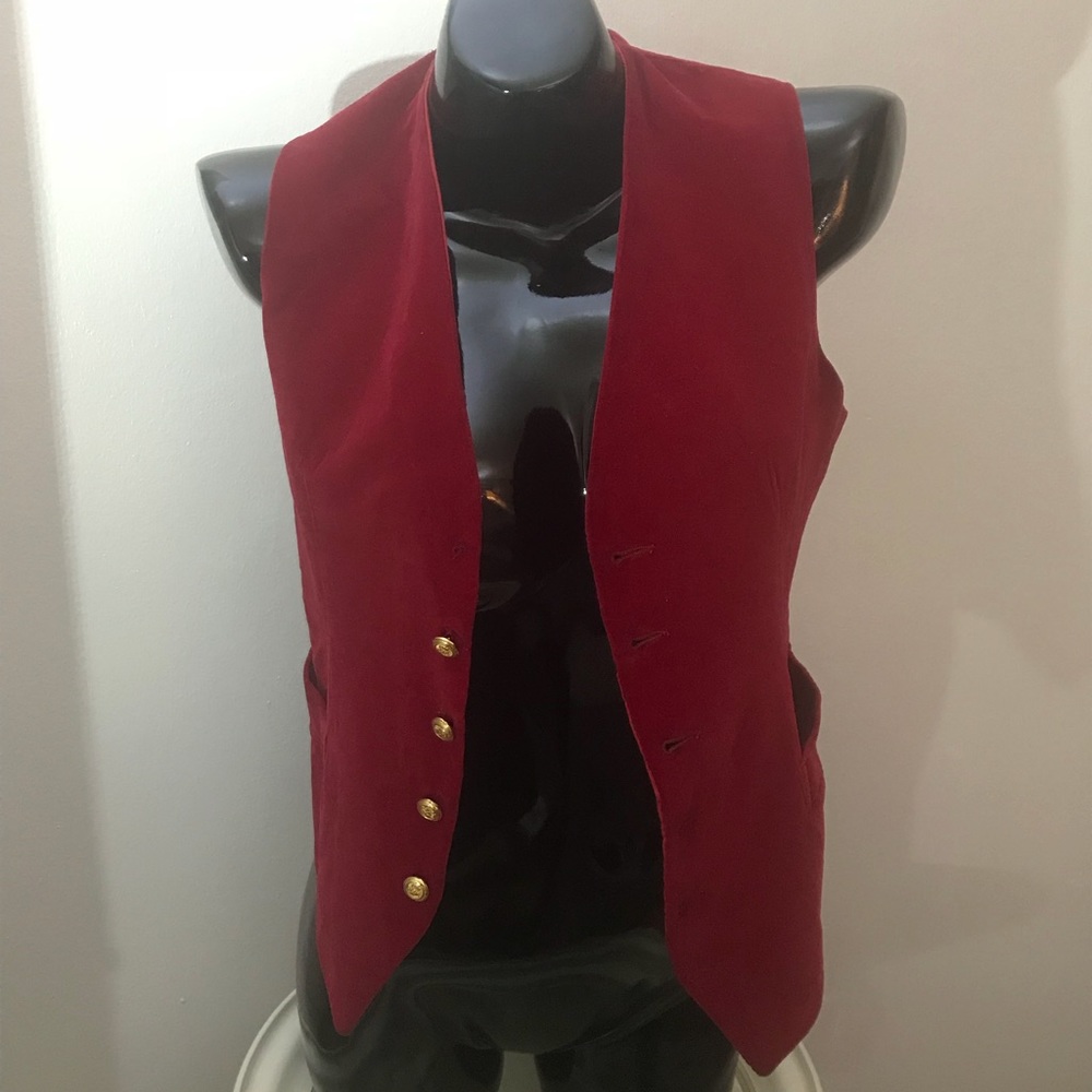 Vintage Red Velvet Vest
